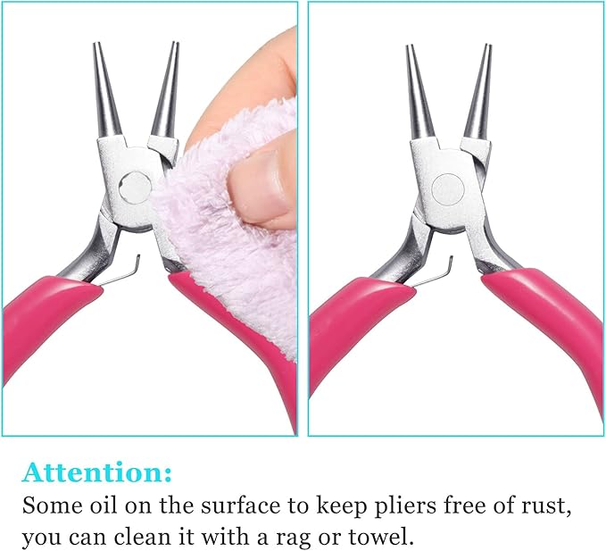 SPEEDWOX Mini Round Nose Pink PVC Handle Pliers - 3" Jewelry Making & Wire Wrapping DIY Craft Hobby Supplies