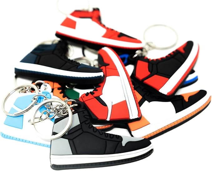 Retro Shoe Rubber Sneaker Keychains Birthday Party Favors Fun Gifts Hype Props Celebration Decoration Kids Mystery Goodie Bag Prizes (Retro Pack of 10)