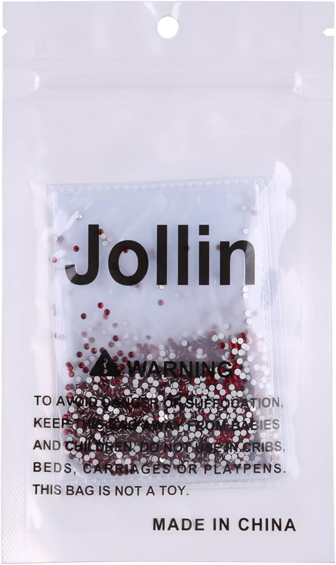 Jollin Glue Fix Crystal Flatback Rhinestones Glass Diamantes Gems for Crafting Nail Art Crafts Decorations Clothes Shoes 1.6mm (ss4 2880pcs, Dark Siam)