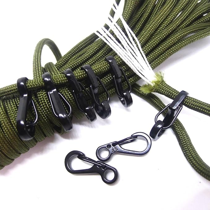 Mini Carabiner Clips with Metal Spring Wiregate Hook and Little Eye Hole for Keychain Backpack Clasps