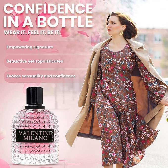 Women’s Perfume Gift Set – Verse Pink Crystal Intense, Verse Deep Blue & Valentine Milano Eau de Parfum – 3.4 fl oz Each | Fruity, Vanilla & Amber Scents | Elegant 3-Piece Set