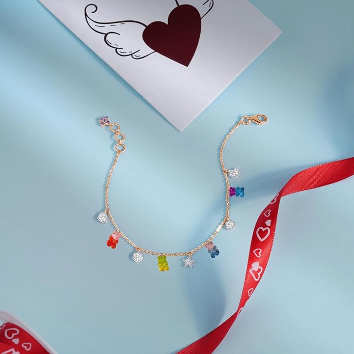 50PCS Little Bear Resin Pendants Charms, Gradient Multicolored Resin Pendant with Iron Loop, Animal Ornament, Kawaii Dangle Charms for Necklace Bracelet Earrings Jewelry Making DIY Crafts
