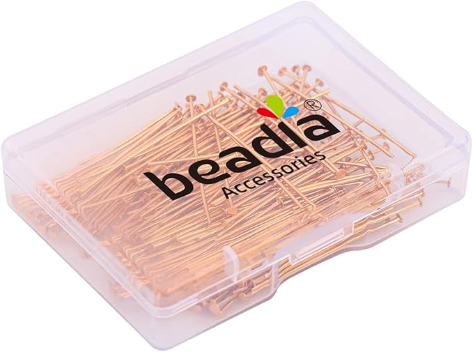 18K Gold Plated Flat Head Pins Non Tarnish 35mm 200pcs for Jewelry Making Findings