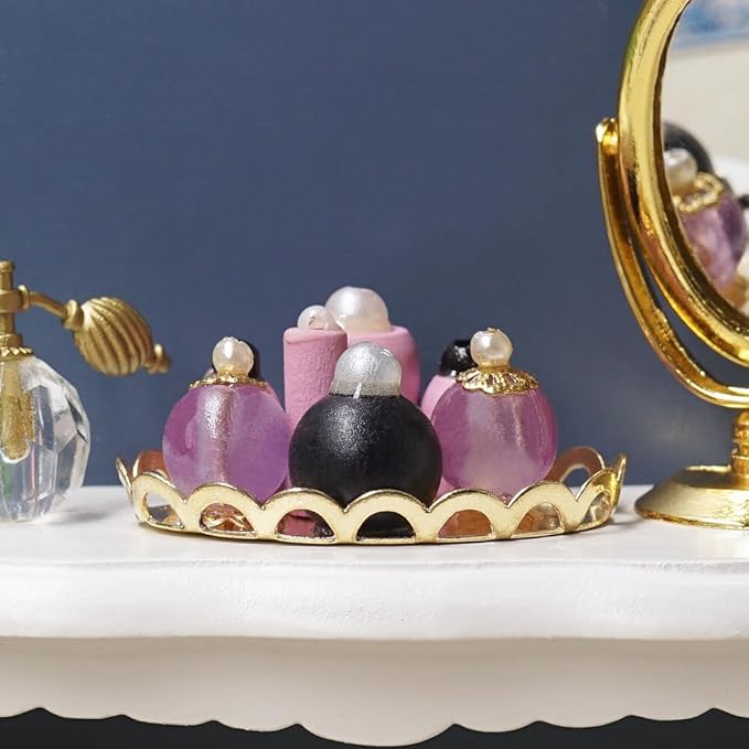 Odoria 1/12 Miniature Perfume Tray Dollhouse Decoration Accessories, Purple