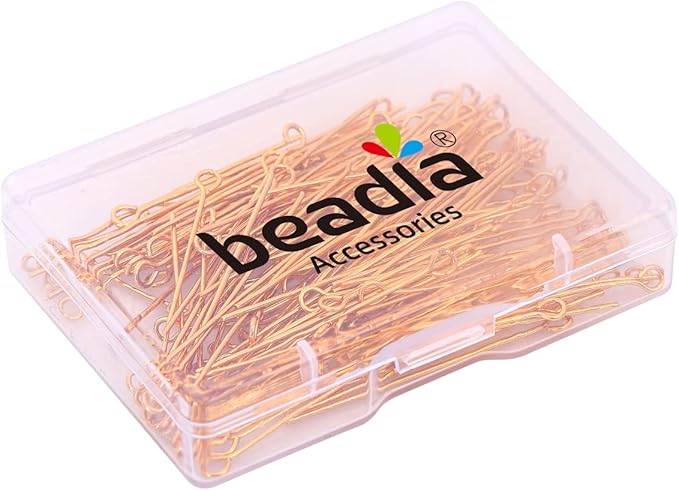 18K Gold Plated Open Eye Pins Non Tarnish 40mm 150pcs for Jewelry Making Findings
