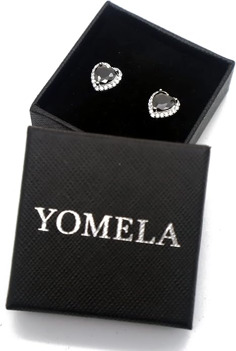 YOMELA Cubic Zirconia Earrings Studs, Halo CZ Birthstone Simulated Diamond Stud Earrings for Women
