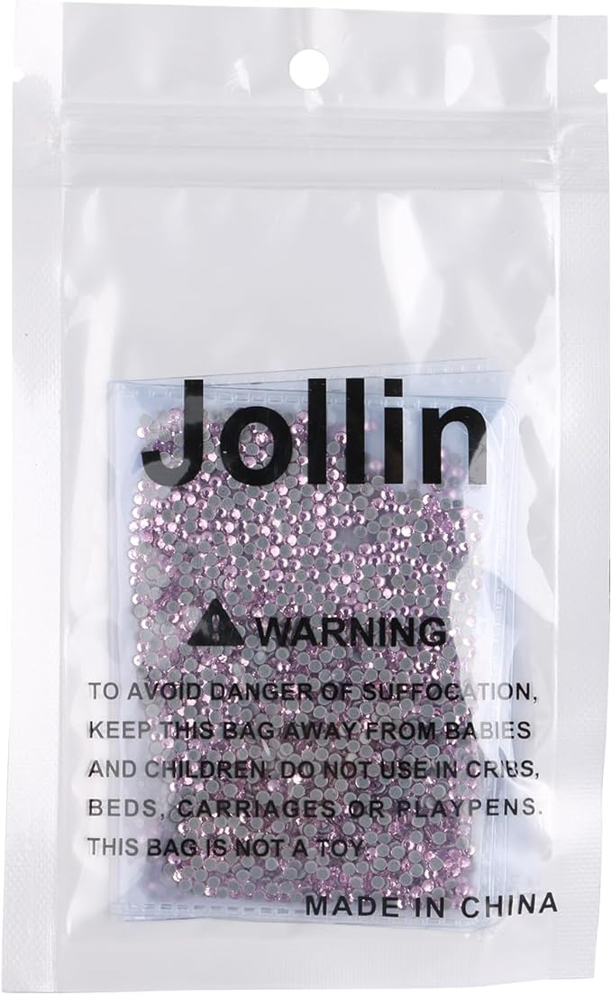 Jollin Hot Fix Crystal Flatback Rhinestones Glass Diamantes Gems 2.0mm(6ss 2880pcs, Pink)