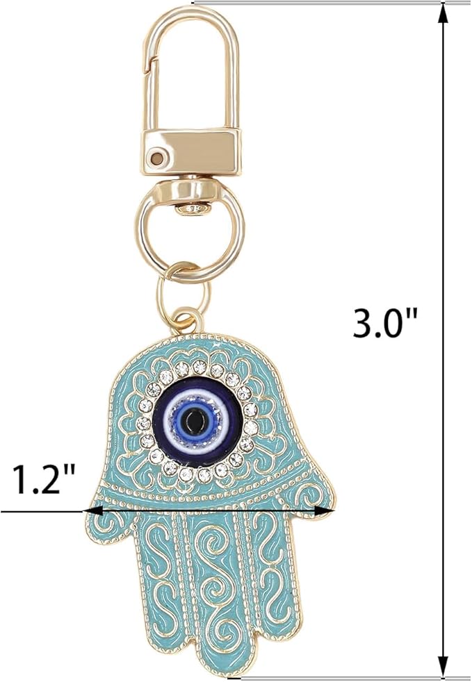 Evil Eye Keychain Hamsa Hand keychain Protection Charm for Men Women Car Key Ring Bag Purse Accessories