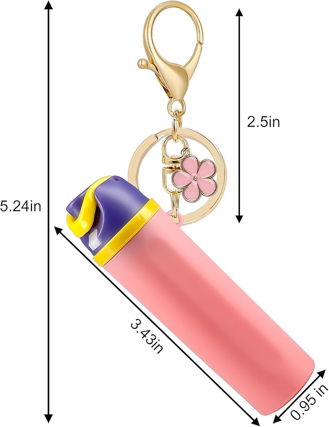 Mini Trendy Bottle Keychain Accessories Compatible with Owala Water Cute Tumbler Cup Chapstick Lip Balm Holder Charms