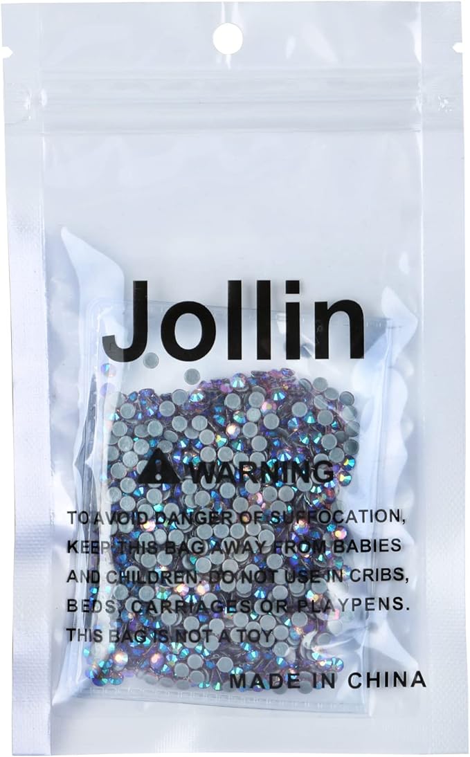 Jollin Hot Fix Crystal Flatback Rhinestones Glass Diamantes Gems 3.2mm(12ss 1440pcs, Light Purple AB)