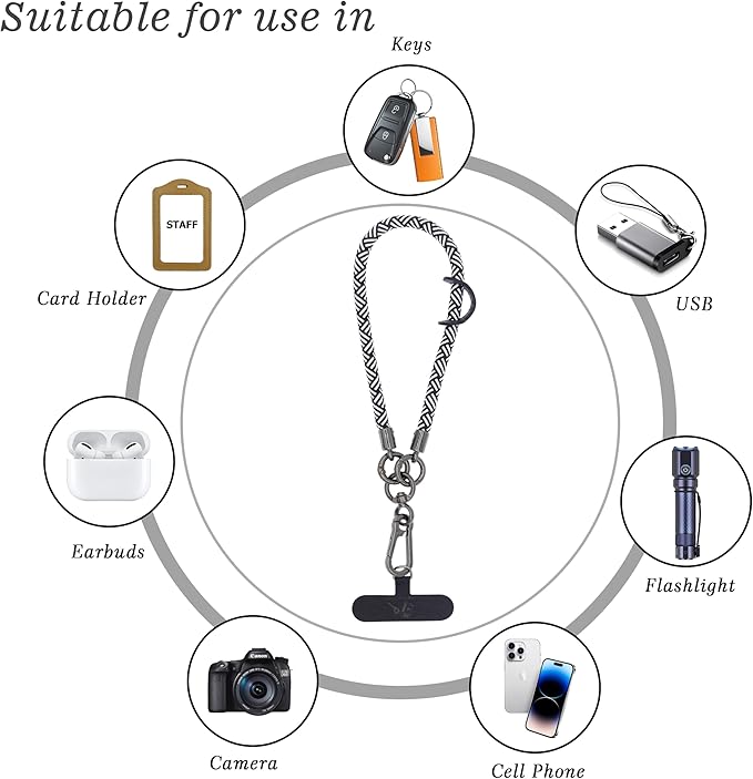 Cell Phone Wrist Strap Phone Lanyard Wrist Phone Wristlet Lanyard Hand Wristlet Strap (Zebra Black)
