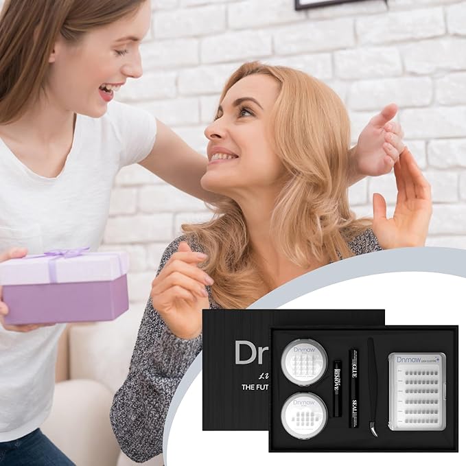 Luxury Lash Clusters Kit - Wispy & Fluffy Cluster Eyelash Extensions 8-16mm, 150H Wear | Korean Hypoallergenic PBT Fibers, Waterproof Glue & Seal | Gift Ready Premium Box (Volume-black box)