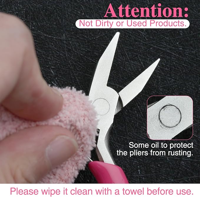 SPEEDWOX Mini Pink Nose Pliers, 3 Inch Duckbill Pliers for Jewelry Making, DIY Craft & Hobby Supplies