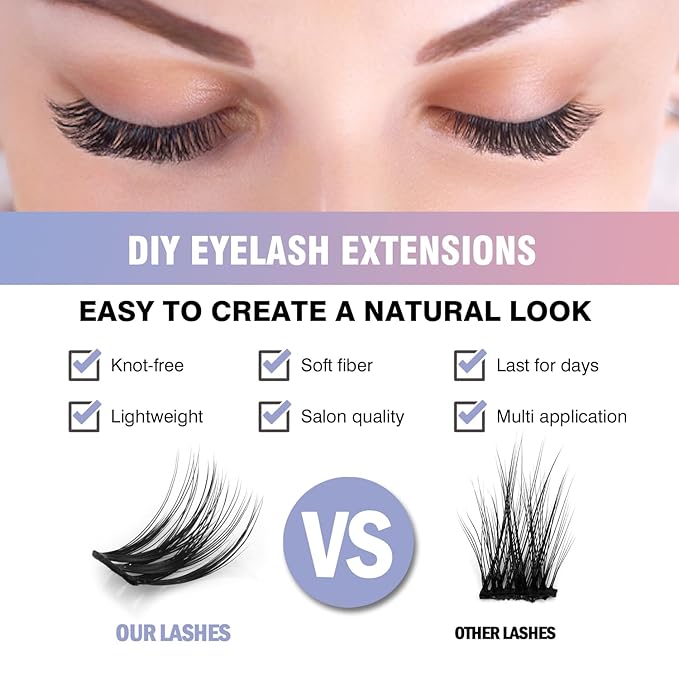 Madam Fifi Fluffy Lash Clusters, 156 Lightweight Clusters Individual lashes, 8-14mm Individual Lashes DIY Cluster Lashes Extension Soft Comfortable False Eyelashes (Wispy-Mixed)