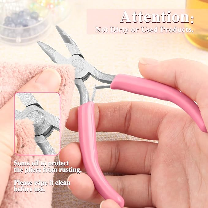 5-Inch Bent Chain Nose Pliers for Jewelry Making - Mini Bent Nose Pliers with Smooth Jaws, Ideal for Creating Bracelets, Earrings and Necklaces