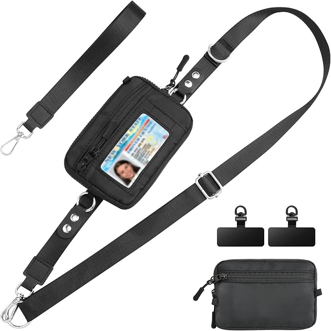 TiMOVO Clip and Go Phone Strap Crossbody with Detachable Wallet, RFID Blocking, Adjustable Anti-Theft Phone Lanyard