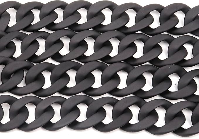 Flat Chain Strap 47.2"/120cm Shoulder Bag Strap Replacement Decorative DIY Purse & Handbag Strap Accessories, Matte Black