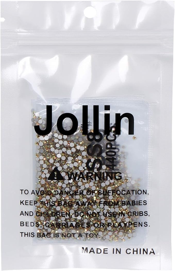 2880 Pieces Flatback Rhinestones Glue Fix Crystal Glass Diamantes Gems for Crafting Nail Art Crafts Decorations Clothes Shoes 2.4 mm (ss8, Metallic Sunshine)