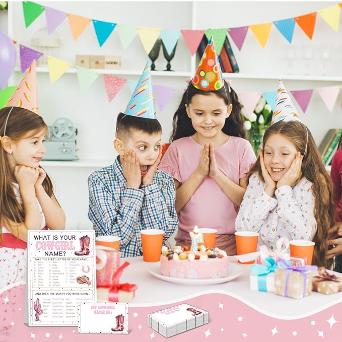 Western Theme Party Decorations, Cowgirl Game Party Decoration, Cowgirls Theme Birthday Sign, What's Your Cowgirl Name Game Birthday Games for Kids, Western Activity Decorations for Adults