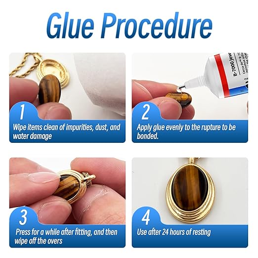 Jewelry Glue,Glue for Jewelry Making Repair,Suitable for bonding gem, Pearls, Earrings, Rings, Bracelets, Rhinestones, and Metals。Strong Waterproof Clear Adhesive 。2oz。