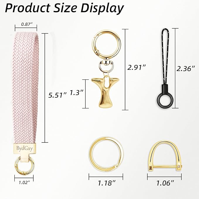Stretchy Wristlet Initial Keychain, Key Chains Women Cute with Keyring, Llaveros para Mujer, Car Key Accessories