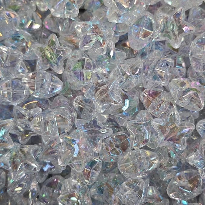 INSPIRELLE 50 Pieces Acrylic Large Star Beads 20mm Crystal AB Beads for Jewelry Craft Making
