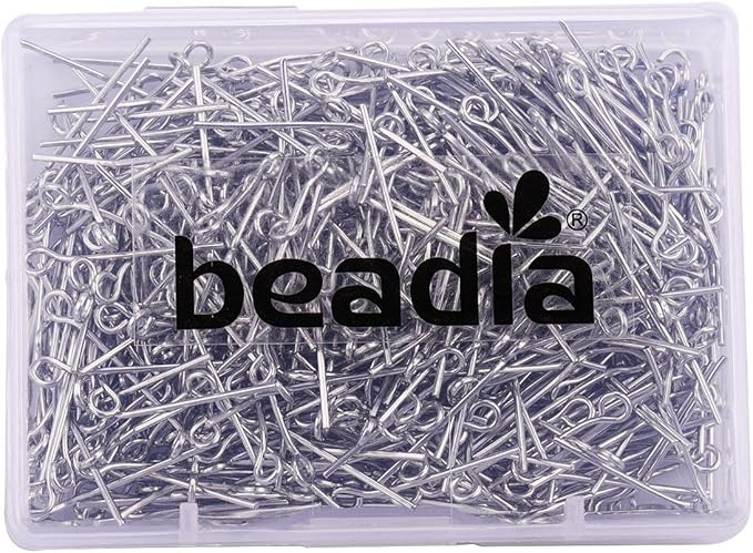Open Eye Pins Platinum Head Pins for DIY Jewelry Making 20mm 500pcs