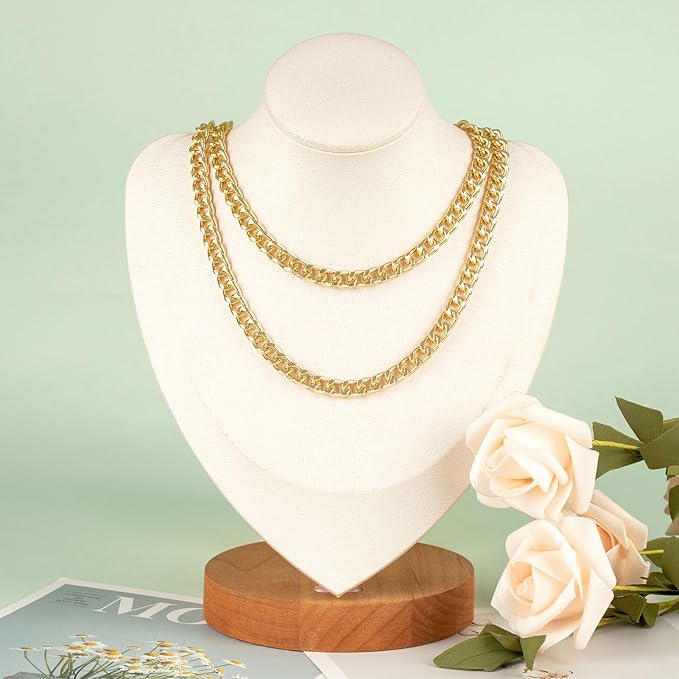 UMAOKANG 33 Feet Gold Plated Curb Chain for Jewelry Making Aluminum Necklace Chains Bulk Twisted Curb Link Chain Roll with Jump Rings and Lobster Clasps