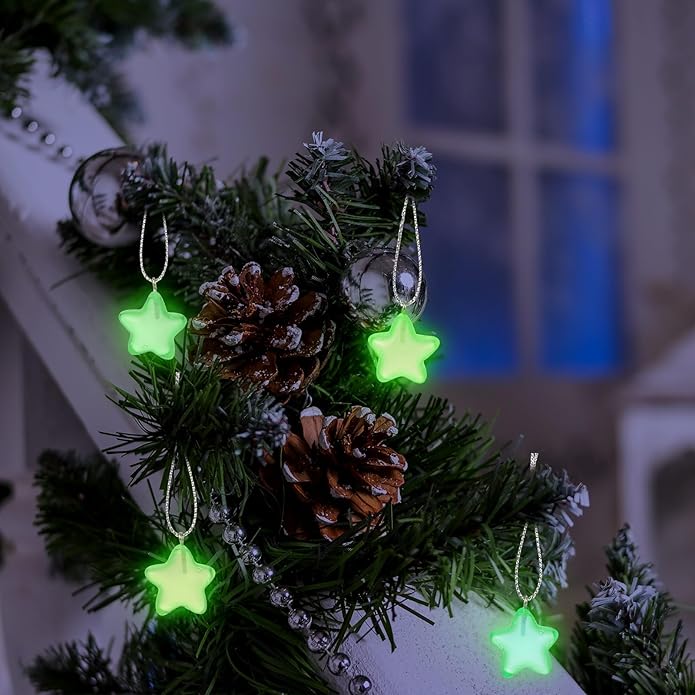 Glow in the Dark Star Charms Luminous Resin Pendants Charms Bulk Star Pendant Bead Pendants for Jewelry Making, 7 Colors