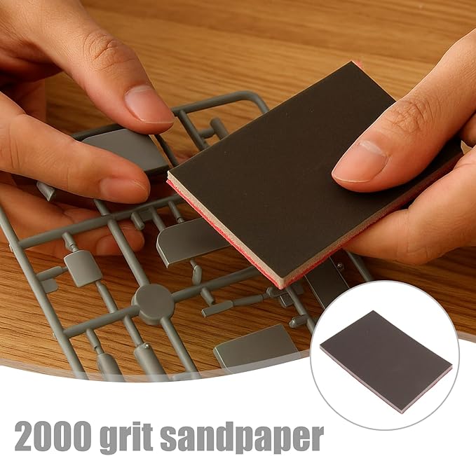 2 Pack Micro Flush Cutters, model clippers for Plastic Model kit and Jewelry Making, Wire Cutters with 2000 Grit Sanding Sponge for Smoothing Edges, Fit for 3D Printing and DIY Projects