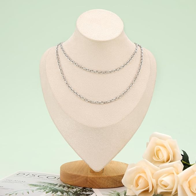 UMAOKANG 16.4 Feet Stainless Steel Chain for Jewelry Making Small Cable Chain Bulk with Jump Rings and Lobster Clasps
