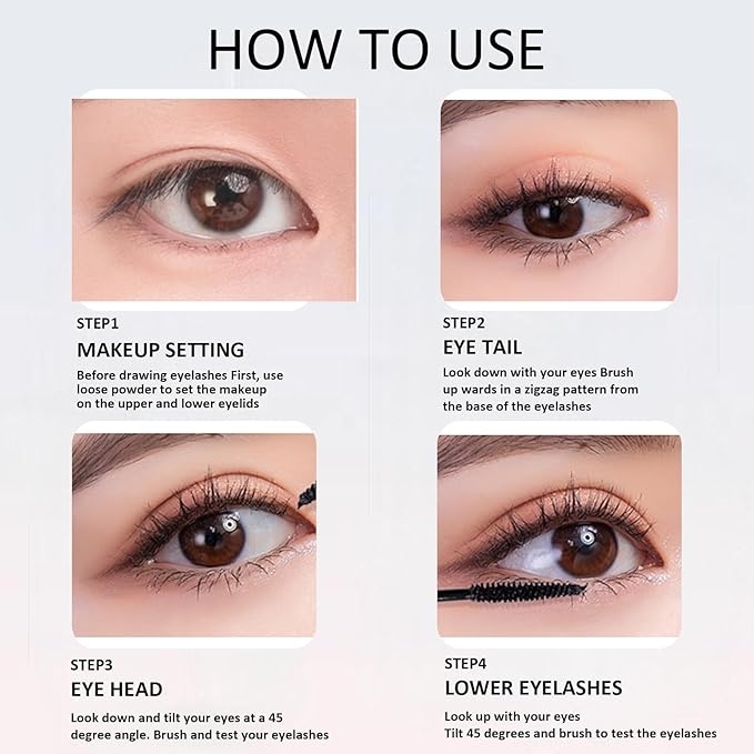 Eyelash Primer,Tubular Eyelash Primer,Waterprooflong Curling Mascara, Natural and Non-Smudged, Hydrofix Fiber Mascara, Iron Wand Mascara, Waterproof Quick Drying, Smooth and Long-Lasting, Black (1)