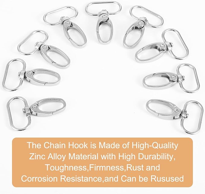 80 Pack 1 Inch Swivel Clasp Silver Lobster Claw Clasps for Keychains Lanyard Clips D Ring Keychain Clip Swivel Snap Hooks for Key Chain, Crafts and Purse DIY Lanyard Making