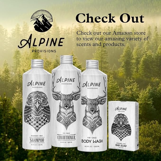 Alpine Provisions Natural & Organic Body Wash with Lavender & Juniper – Moisturizing Body Wash with Aloe Vera, Coconut Oil & Essential Oils – Vegan, Sulfate-Free, Plastic-Free – 16.9 fl oz