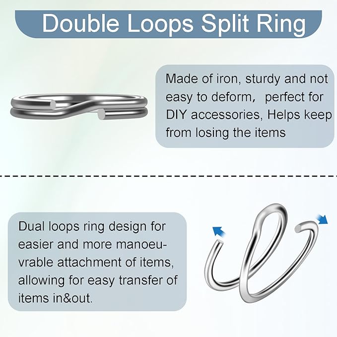 100 PCS 5.8mm Mini Split Ring for Jewelry Making, Double Loops Round Split Jump Rings Necklaces Bracelets Earrings Metal Keychains Tiny Key Rings Pet Collar Tag DIY Craft Accessories