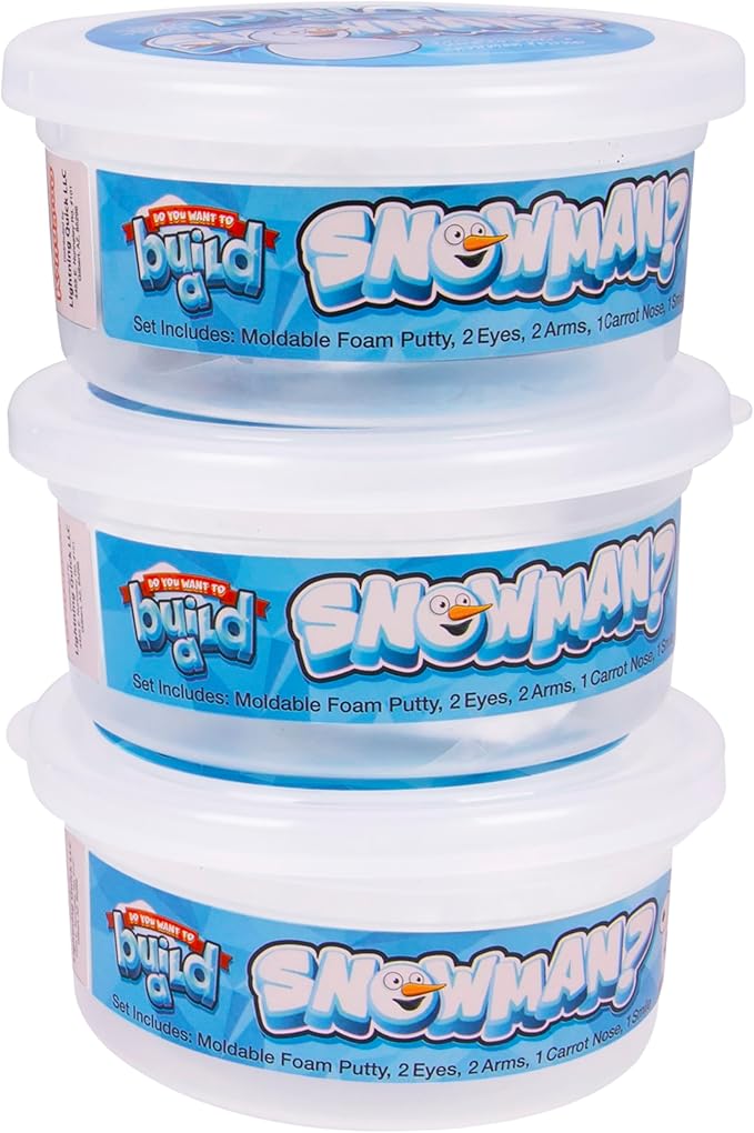Kangaroo 3 Pack Build a Snowman Kit Snowballs Toys for Kids Stocking Stuffers - Snow Play Winter Toys Christmas Crafts DIY - Snow Man Kit Outdoor Modeling Clay Craft - Xmas Stocking Stuffers for Kids