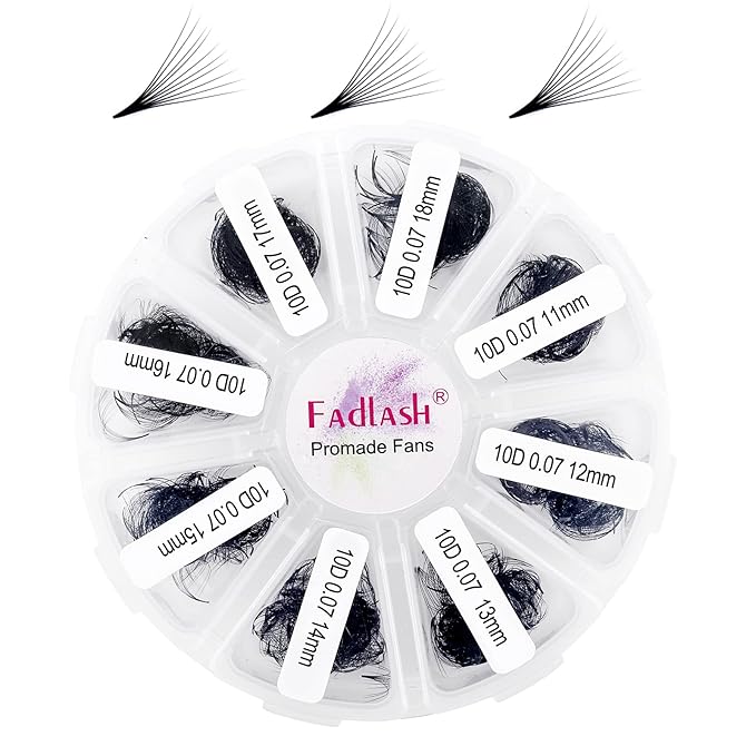 Premade Fans Eyelash Extensions 1000 Fans/Tray Promades Eyelash Volume Lash Extensions Pointed Base Loose Fans Premade Lash Extensions Fans Handmade Pre Made Volume Lashes Mix (10D-0.07C, 11-18mm)