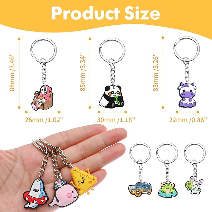30-200P Cute Keychains for Backpacks Bulk Keychain Charms Decor Bag Accessories Keyring Random Different Key Chains