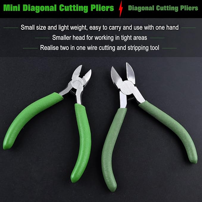 SPEEDWOX 4-Inch Mini Diagonal Cutting Pliers with Wire Stripping Holes for Jewelry Making and Crafting