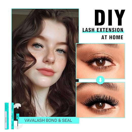 VAVALASH Bond and Seal Lash Clusters Glue 2 in 1 Long Lasting Clear Cluster Lash Glue for Eyelash Extensions Waterproof Adhesive and Sealant 48-72 Hours DIY Eyelash Extension