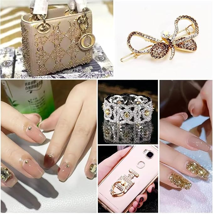 Beadsland 1440 Pieces Flat Back Crystal Rhinestones Round Gems,Golden Shadow,SS10,2.7-2.9mm
