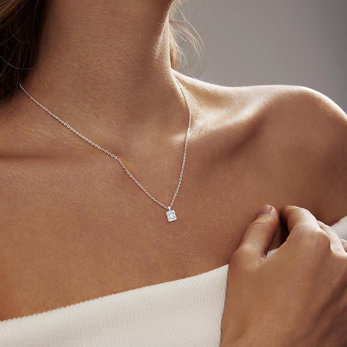 Luxval Diamond Pendant Gold Necklace for Women,Dainty 18k Gold Plated Choker Necklaces Simple Gold Jewelry Gifts for Women Girls