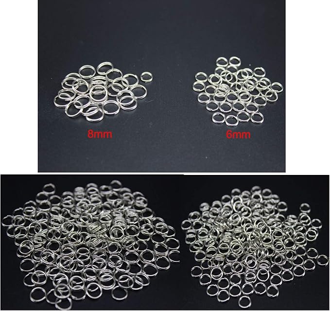 200 Pieces 6mm Metal Split Rings Nickel Plated Small Key Chain Ring Part for Ornament Crafts, Silver