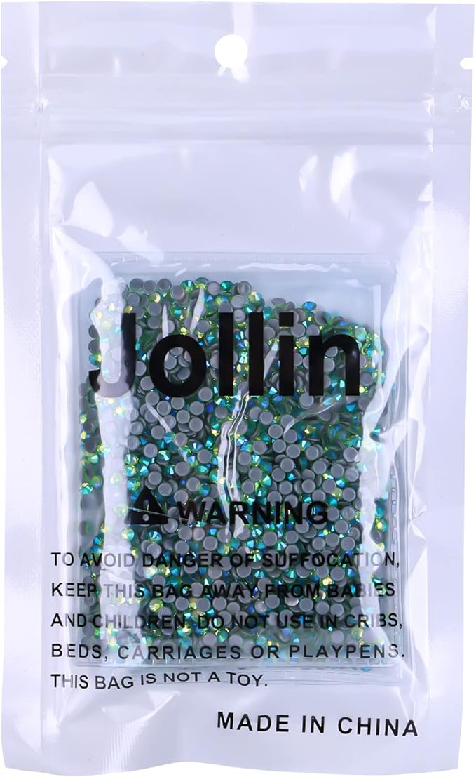Jollin Hot Fix Crystal Flatback Rhinestones Glass Diamantes Gems 2.8mm(10ss 2880pcs, Light Green AB)
