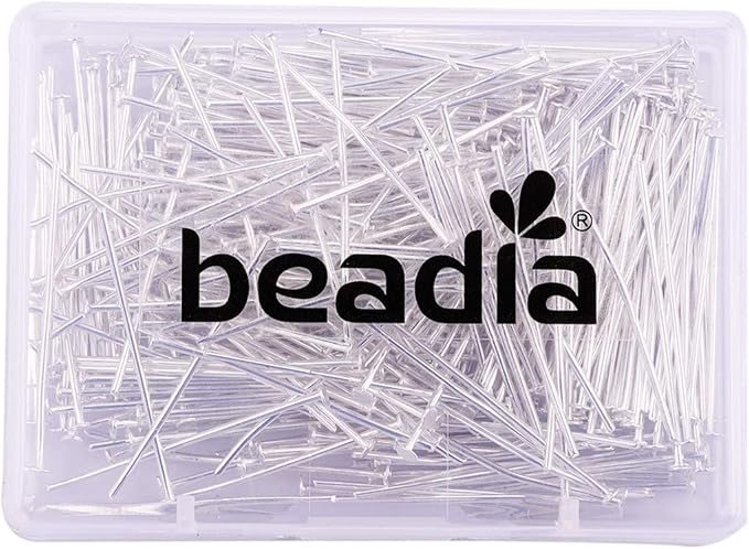 Head Pins Silver for DIY Jewelry Making 40mm 200pcs