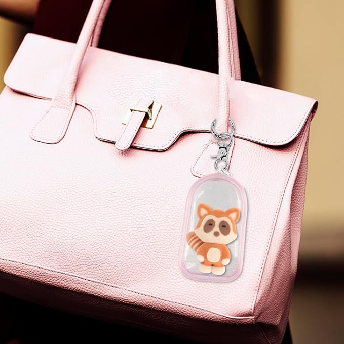 6 Pcs Clear Figure Display Bag with Keychain, Zipper Clear Display Case, Mini Doll Pouch for Figures Collectibles
