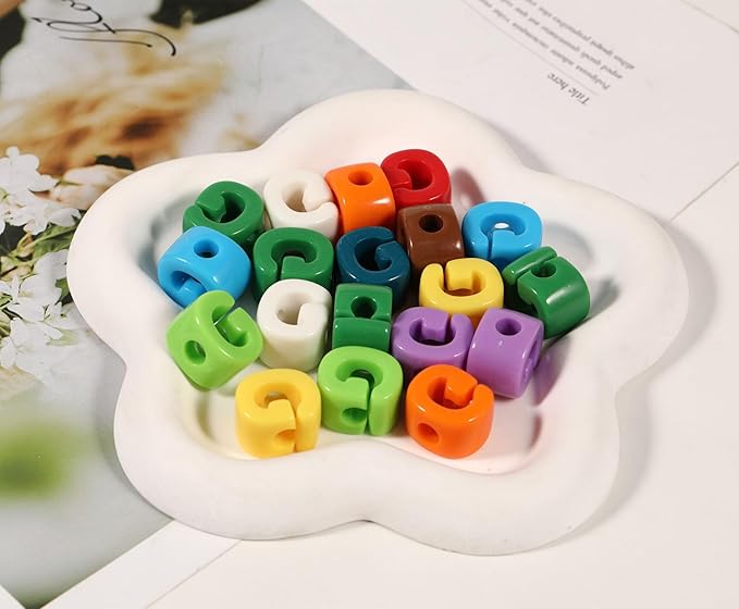 40 PCS Letter Beads 3D Acrylic 21mm x 17mm G Loose for Jewelry Making Bracelet Necklaces Keychain Phone Bag Chain Key Chains(Mixed Color G)