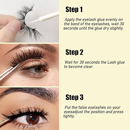 2 in 1 Clear Eyelash Glue with BIOTIN; Sensitive Eyes Safe ; Strong Hold Brush On Cluster Lash Glue, False Eyelash Extensions Strip Lash Adhesive, Latex Free Vegan Cruelty Free Waterproof