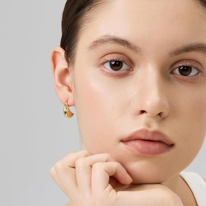 FRUMOS 925 Sterling Silver Huggie Earrings for Women 18K Gold Plated Hoop Earrings for Women Hypoallergenic Small Cubic Zirconia Huggie Earring