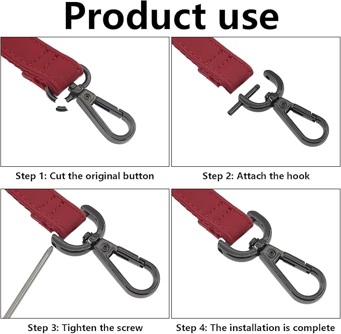 4 PCS Swivel Clasp Hooks,SAFYY Detachable Snap Hook W/Screw Bar Heavy Duty,3/4 Inches D Ring Swivel Lobster Claw Clasp with Screwdriver for Lanyard Bag Leather Craft Purse Hardware DIY Bag-Gold